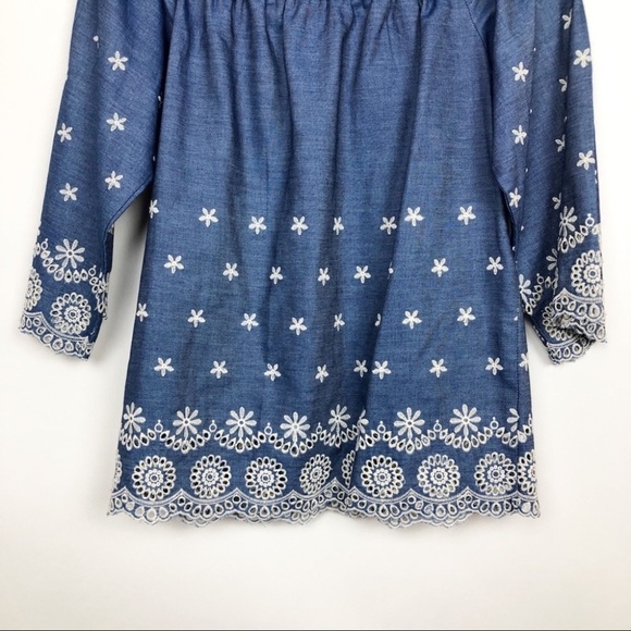 English Factory Boho Embroidered Top Off Shoulder - Picture 5 of 10